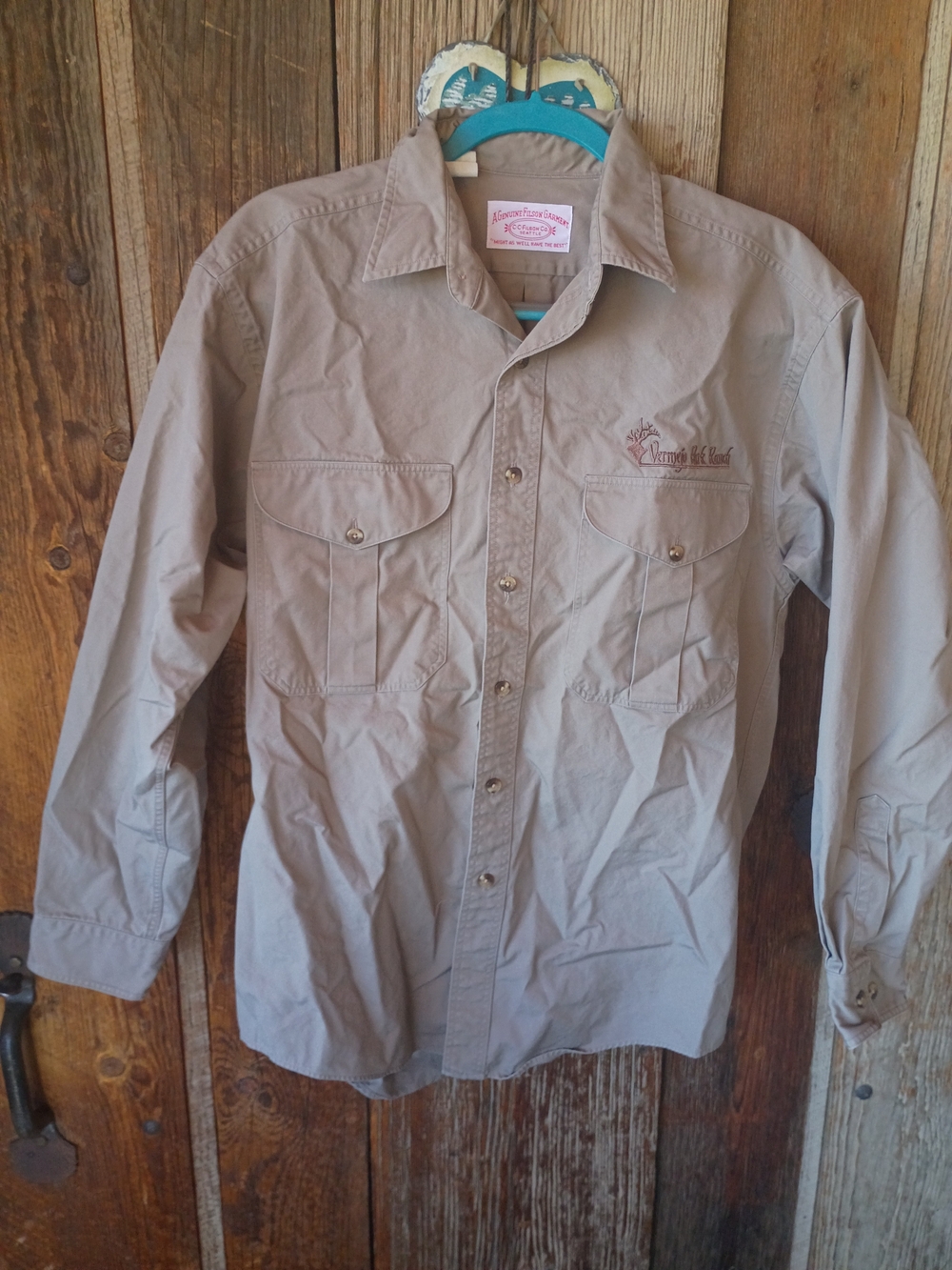 Vintage Filson Shirt US Made Tan Safari Sz. M